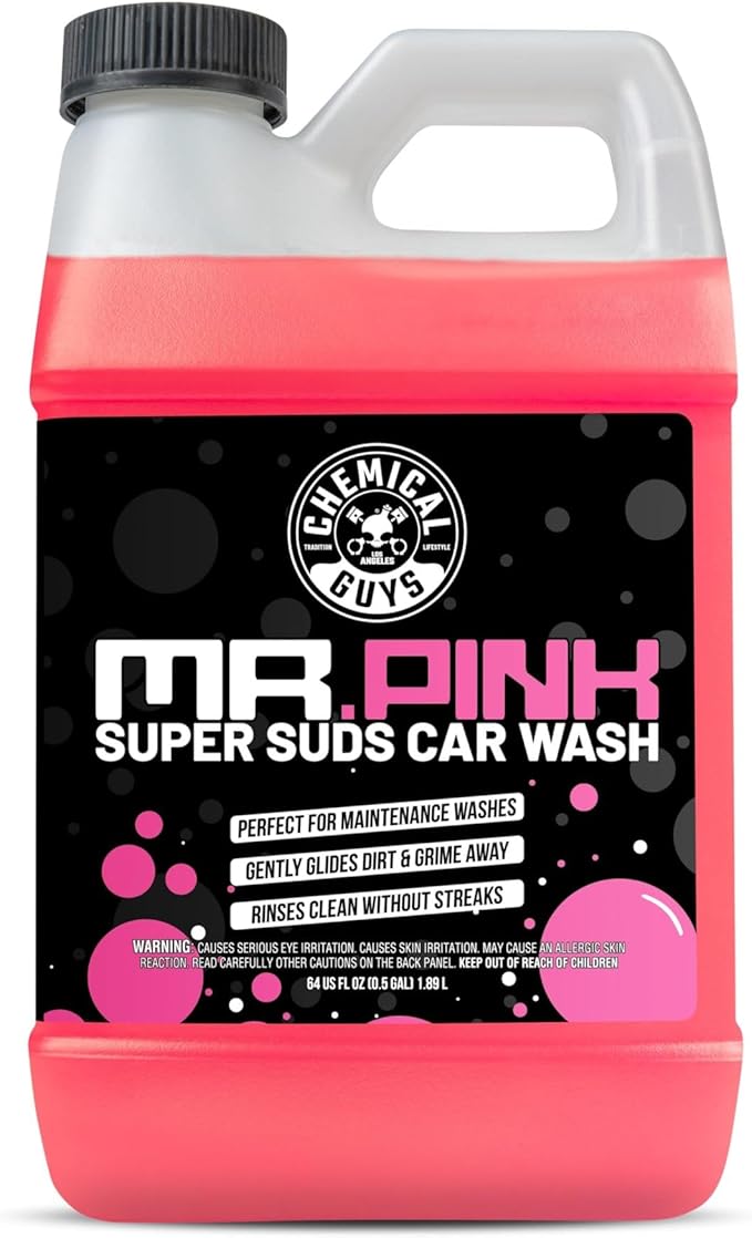 Mr. Pink Car Wash Soap - 64 oz Super Suds Foaming Car Wash Soap for Cannon, Blaster, or Bucket Washing - pH Balanced, Safe on Wax, Sealant, Ceramic, and Clear Coat Finishes