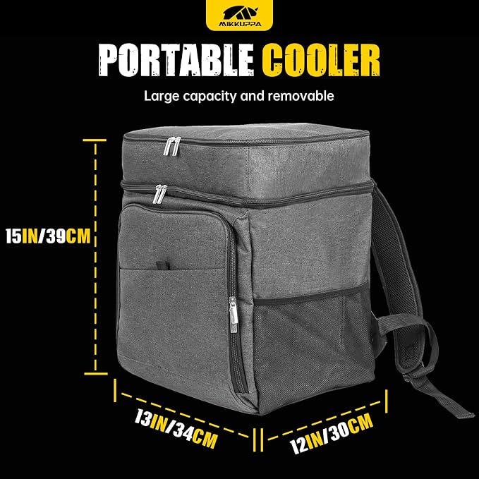 Car Trunk Organizer with Cooler - 65L Collapsible Trunk Organizer with Lid, Sturdy Car Storage for SUV Auto Truck Van with Adjustable Straps and Non Slip Bottom (Gray)