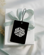 Black Christian Car Air Freshener 4 Pcs Coconut Scented, God Cross Crown Religious Faith Car Accessories Mirror Decor for Women, Christian Hanging Air Freshener for Cars Closet Drawer Books