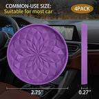 ME.FAN Car Coasters for Cup Holders [4 Pack] - 2.75In Silicone Auto Mug Mats - Universal Non-Slip Recessed Car Interior AccessoriesDeep Purple