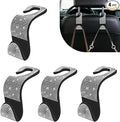 4PCS Bling Car Seat Headrest Hooks, Purse Holder for Car, Vehicle Back Seat Purse Handbag Hanging Holder with Crystal Rhinestone, Diamond Car Rear Seat Organizer for Vehicles (White)