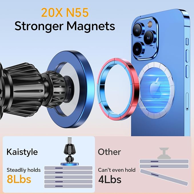 for Magsafe Car Mount【20 Strong Magnets】Magnetic Phone Holder for Car Phone Holder Mount Dash Mounted Holders Cell Phone Holders for Your Car Accessories for Women Men for iPhone 17 16 15 14
