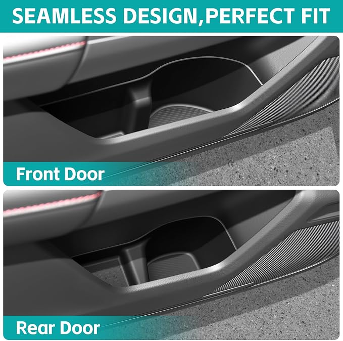 Door Side Storage Box Compatible with 2023 2024 2025 2026 Honda CRV Accessories, Front & Rear 4PCS Door Handle Insert Organizer Tray, TPE Phone Pockets Cup Holder Fit for CRV CR-V Accessories