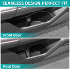 Door Side Storage Box Compatible with 2023 2024 2025 2026 Honda CRV Accessories, Front & Rear 4PCS Door Handle Insert Organizer Tray, TPE Phone Pockets Cup Holder Fit for CRV CR-V Accessories