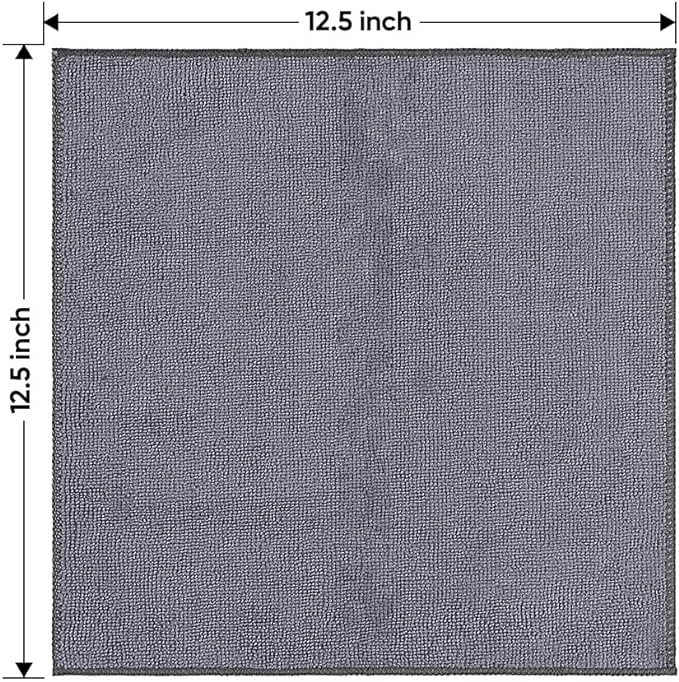 Grey Microfiber Cleaning Cloth 400 Pack, 11.5 x 11.5 inch Bulk Shop Towels | Reusable Cleaning Rags for Cars, Kitchen, Window, Garage and House, Ultra Absorbent, Lint Free, Streak Free
