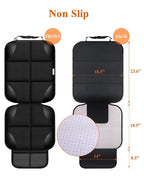 Car Seat Protector for Child Car Seat, Durable 600D Fabric Waterproof Car Seat Cover with Thick Pad Non-Slip Backing，No Imprints (Black 2pcs)