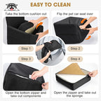Dog Car Seats for Small Medium Dogs Under 35lbs, Dog Booster Seat with Detachable Washable Cover and Cushion, Memory Foam Pet Car Seat with Safety Belt and Storage Pockets (Black)