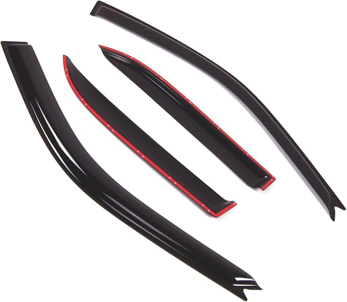 WD2-474 Dark Smoke 4 Pcs Set Window Visor (Outside Mount) Deflector Rain Guard Compatible with 2001-2005 Lexus IS300