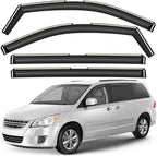 Window Deflectors Smoke Tinted In-Channel Side Window Vent Visor Deflectors Rain Guards Compatible with Routan 2009-2014 - 4pcs. GW0621