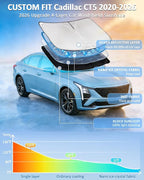Windshield Sunshade for Cadillac CT5 2020-2026 Sun Shade Windshield Upgrade 4 Layers Blocks UV Rays Custom Fit CT5 Car Window Shades Front Windshield Keep Cool Foldable Car Accessories
