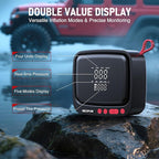 Tire Inflator Portable Air Compressor - Air Pump for Car Tires with 12V DC Power Adapter, 180PSI Electric Tire Pump with Digital Pressure Gauge for SUV, Motorcycle, Bicycle, Basketball