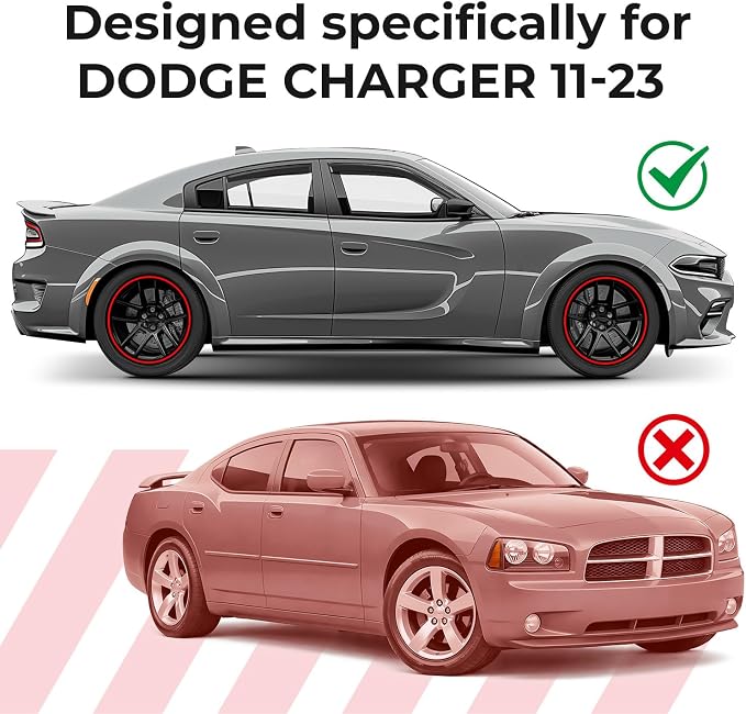 GrandWheel Window Deflectors Smoke Tinted in-Channel Side Window Vent Visor Deflectors Rain Guards Compatible with Charger 2011-2023 - 4pcs. GW0871