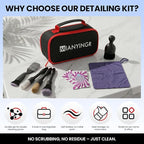 Detailing Brush Set, 9PCS Car Detailing Kit Interior with 2 Cleaning Gel & Towel, Boar Hair Car Detailing Brush, Soft Bristle Dust Brush for Dashboard Vents, Auto Truck SUV RV Accessories