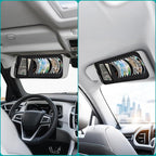 Car CD Holder Visor Organizer, DVD Storage Case for Vehicle Sun Visor, 12 Capacity Disc Holder for CDs/DVDs/Blu-ray, Car Interior Storage Organizer Black