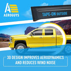 Extra Durable Window Deflectors Tape-On Window Visors Rain Guards Fit for Chevrolet (Chevy) Silverado 1500 2014-2018 Crew Cab, Sun Visors, Wind Vent for Shades, Exterior Car Accessories - 4pcs. AG0867