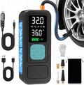 Y34 Tire Inflator Portable Air Compressor,4X Faster Inflation,10000mAh Cordless/12V DC 150PSI Air Pump for Car Tires with Digital Pressure Gauge/LED Light for Car,Motorcycle,Bike,Ball