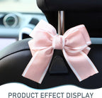 2PCS Car Seat Headrest Hooks, Car Purse Hook for Car, Car Hooks, Cute Bow Car Rear Seat Storage Hooks, Car Seat Storage Bag Hooks, Interior Decorating Accessories for Purses, Bags, Umbrellas (Pink)