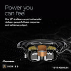 A-Series TS-A2500LS4 10” Subwoofer – 1200W Max, Shallow-Mount Design, Deep Bass in Tight Spaces