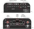 TS 1200x4 Amplifier Car Audio 1200W RMS 2 Ohms 4 Channels 2 Bridged Channels, Full Range Crossover Fixed RCA/Wire Input - Multichannel Class D