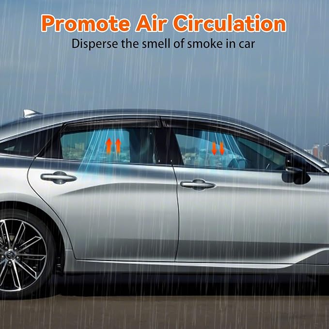 Rain Guards Compatible with 2019-2022 Toyota Avalon, Tape-On Side Window Visor Wind Deflector Vent Visors Car Accessories 4pcs