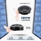 ORION Cobalt Series CB1TW 1” Silk Dome Tweeter | Surface/Flush/Angle Mount, 40W RMS, 160W Max - Pro Car Audio Tweeter (Pair)
