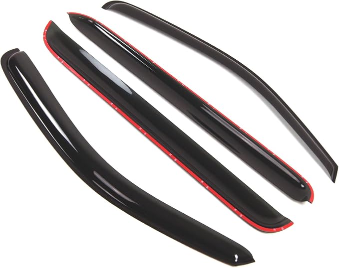 Outside Mount Window Vent Visors Rain Guards Compatible with Nissan Pathfinder 2005-2012 | Side Window Wind Deflectors Rain Shields | Smoke Tinted, 4 Pcs Set, DGWV-350