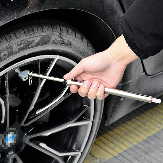 5Pcs Silver Double Straight Type Tire Pressure Gauge，Dual Head Air Pressure Gauge，Pressure Range 10-160 Psi(Suitable for Trucks, etc.