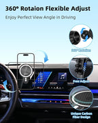 PZK Car Phone Mount for BMW X5 X6 2024-2026 & BMW X7 2023-2026 Accessories | Magnetic 15W Fast Wireless Charger Car Phone Holder Custom 14.9-inch Screen 360° Rotation with Storage Box Not Block Vent