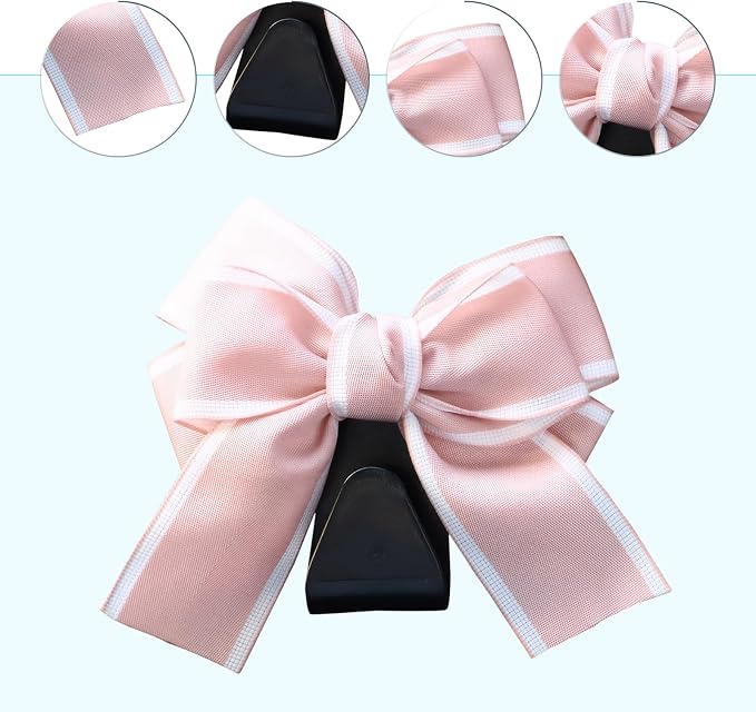 2PCS Car Seat Headrest Hooks, Car Purse Hook for Car, Car Hooks, Cute Bow Car Rear Seat Storage Hooks, Car Seat Storage Bag Hooks, Interior Decorating Accessories for Purses, Bags, Umbrellas (Pink)