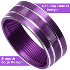 Audio Air Conditioning Button Cover Decoration Twist Switch Ring Trim for Jeep Wrangler JK JKU Patriot 2011-2018, Compass 11-16, Liberty 08-12, Dodge Challenger 08-14 Interior Accessories (Purple)