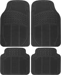 Floor Mats, 4-Piece All-Weather Car Mat with Universal Fit Design, Durable Rubber Car Floor Mats with Capture Ridges, Waterproof for Cars Trucks SUV (Black)