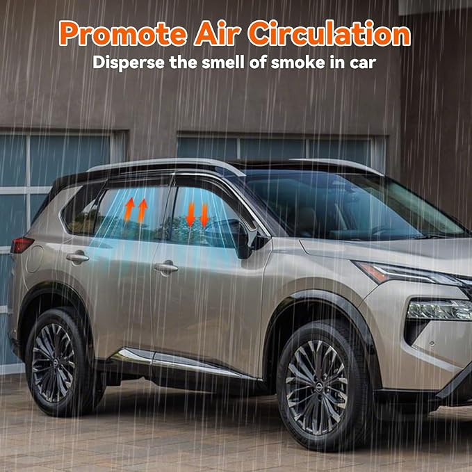 Rain Guards Compatible with 2021-2024 Nissan Rogue,Tape-On Side Window Visor Wind Deflector Vent Visors Car Accessories 4pcs