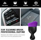 Car Detailing Brush, Curved Soft Bristles Auto Removal Dust Collectors, Universal Vehicle Dashboard, Air Conditioner Vents etc Interior Cleaning Tool Accessory (Pure Purple)