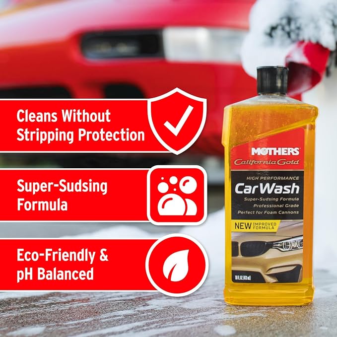California Gold High Performance Car Wash, 16 oz. — pH Balanced, Eco-Friendly, Super-Sudsy, Foam Cannon, Safely Cleans Without Stripping Wax, Sealant or Coating, Removes Dirt & Grime (05600)