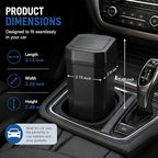 Car Trash Can, 2 Packs Mini Car Garbage Can with Lid, Leakproof Small Cup Holder Trash Can for Car with 60 Trash Bags, Vehicle SUV Truck Organizers and Storage for Home, Office, Black