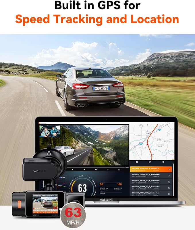 N2X, N4 Pro S, N5S, N4S Dash Cam GPS Receiver Module Type C USB Port Suction Cup Mount for Windows and Mac