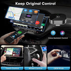 USB C Wireless CarPlay & Android Auto Adapter, Wired to Wireless Dongle | Plug & Play Compatible with iPhone & Android Smartphones,WiFi 6.0 Stable Connection & No Latency.
