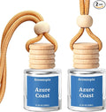 Car Air Fresheners, Azure Coast Scent, 2 Packs | Hanging Car Diffusers, Long-Lasting Refreshing, Auto Odor Eliminator, Cute Accessories