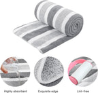Dog Towel Super Absorbent Pet Bath Towel Microfiber Dog Drying Towel for Small, Medium, Large Dogs and Cats 30inch x 50inch 1 Pack Light-Gray