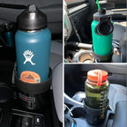 2 Pack Car Cup Holder Expander Organizer Adjustable Base, Compatible with Yeti 20/26/30 oz, Hydro Flasks 32/40oz, Nalgenes 30/32/38/48 oz, Other Bottles in 3.4"-3.8" (Black and Silver)
