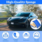 2 PCS Car Window Defogger Sponge, Absorbent Car Windshield Cleaner Inside Reusable Mirrors Window Glass Defogging Sponge for Auto Glass Fog and Steam Removal Non-Scratch Cleaning (Blue+Yellow)