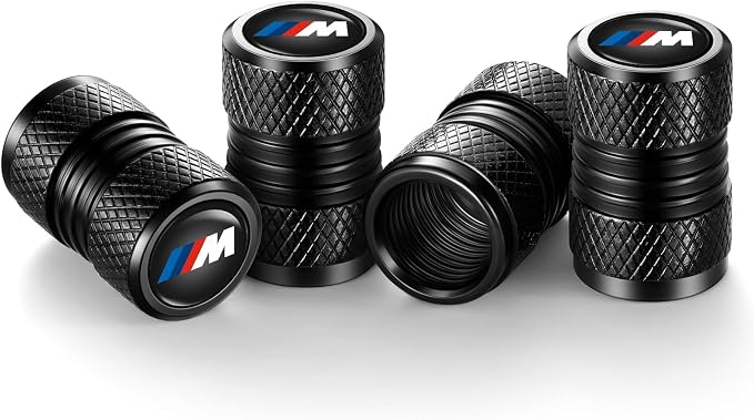 Tire Valve Stem Caps, Compatible with BMW M Series Stem Cap Universal Car Air Cover Car Accessories for Cars, SUV, Truck, Motorcycles 4pcs （Black）