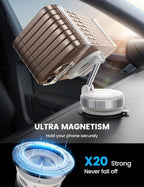 Car Phone Mount - [70 LBS Strongest Suction] for Magsafe Car Mount, 360° Adjustable Suction Cup Phone Mount Dashboard Windshield Vacuum Magnetic Phone Holder for Car White