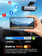 4K Dash Cam Front, Built-in 5G WiFi, 32GB Card Included, Dash Camera for Cars, Mini Dashcam with Super Night Vision, Loop Recording, G-Sensor, 24 Hours Parking Monitor, Support 256GB Max