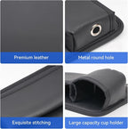 Car Seat Gap Filler Organizer, PU Leather Car Accessories Organizer, for Front Seat,Console Organizer for Phone, Keys and Small Items, It has a cup holder and a long storage slot. （Passenger side）