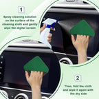 Car Screen Cleaner, 4.1''×4.1'' Microfiber Dashboard Wipes, Square Microfiber Cloth, Automotive Display Wipes,Vehicle Screen Cleaner Tool for Dashboard Display, Car Interior Tool (Green)