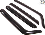 Outside Mount Window Vent Visors Rain Guards Compatible with Jeep Wrangler 2007-2016 | Side Window Wind Deflectors Rain Shields | Smoke Tinted, 4 Pcs Set, DGWV-277