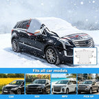 Car Windshield Snow Sun Cover ， 112x87Inches | Extra large thickened reflective strips, all season indoor outdoor, protects windshield wipers door handles side mirrors