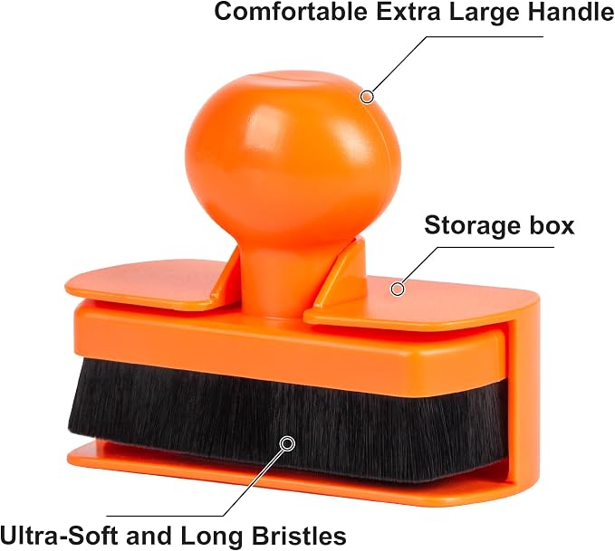 Tire Shine Applicator Brush - Extra Large Automotive Tire Dressing Applicator Brush with Storage Stand for Tire Detailing & Car Wash Kit, Black, 3.6 Inch Length (Orange)