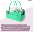 Mr. Pen- Baby Diaper Caddy Organizer, Green | Nursery Storage Bin and Car Organizer for Diapers and Baby Wipes